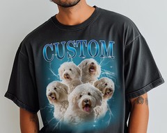 Custom Pet Portrait Personalized Comfort Tee Dog Cat Memorial Gift Shirt
