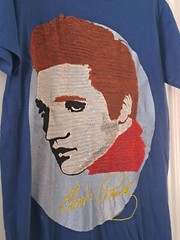 Embroidered Hand Printed Elvis Presley T Shirt Cotton Thailand Unique Rare Small