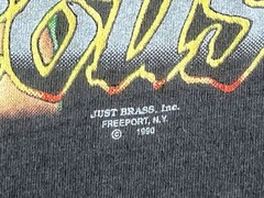Vintage 3D Emblem Just Brass Armed and Dangerous Biker Black 1990 T Shirt Size M