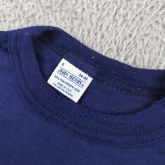 Vintage John Henry T Shirt Mens Small 34-36 Blue Polypropylene Blank Made USA