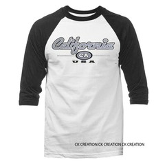 The Golden State California Republic USA Cali Life Graphic 3/4 Sleeve Raglan