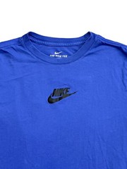 The Nike Tee Long Sleeve Just Do It 2 Sided Logo Ribbed Cuffs SMALL Royal Blue