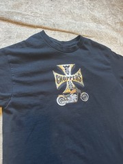 West Coast Choppers Men’s S Black Cotton Double-Sided Graphic Logo T-Shirt