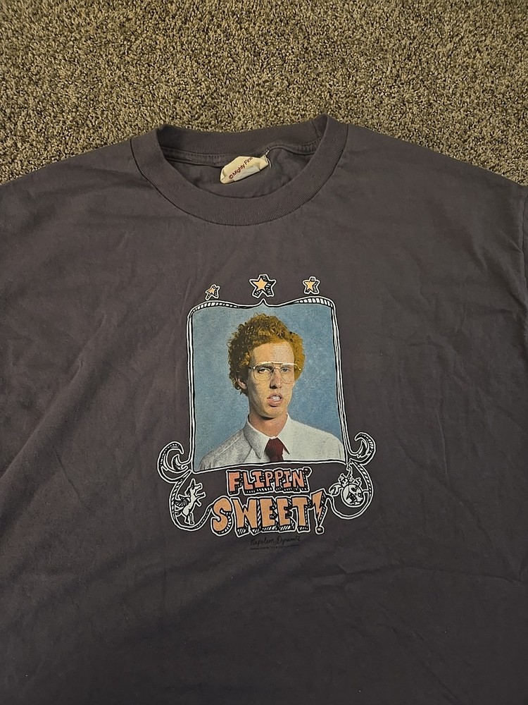Vintage Napoleon Dynamite Shirt Flippin Sweet MTV Movie Tee Promo Size XL