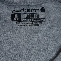 Carhartt Mens M Medium Gray Loose Fit Long Sleeve Graphic Logo Tee Shirt TK0231