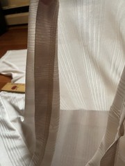 Vintage 90s Southpole Mens Medium Sheer Satin Striped Baggy Fit Shirt Light Gray