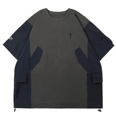 MFCT Men’s Patchwork I-tech Tee Pocket Streetwear Cargo T-shirt