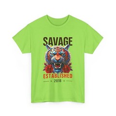 Savage Tiger Graphic Tee, Men’s Tshirt, Rose Print Shirt, Gift Bold Color Unisex
