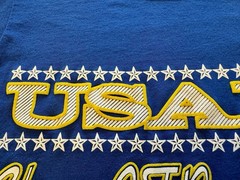 VTG USAF T-Shirt Mens Medium Blue Air Force USA Military Y2K Embroidered Logo