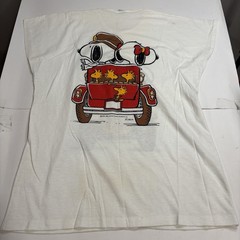 Vintage 70s 80s Snoopy Woodstock Peanuts Beagle Car Single Stitch Size XL