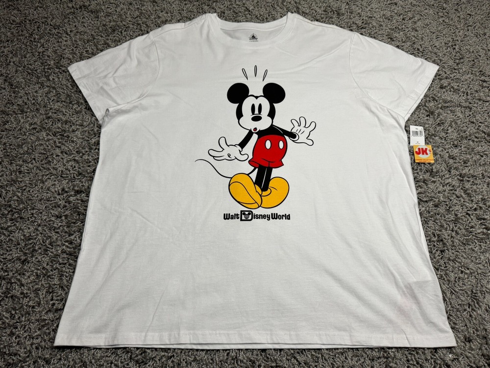 NEW Walt Disney World Shirt Adult XXL 2XL White Mickey Mouse Black Red Parks WDW