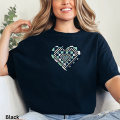 Geometric Pattern Heart Tee, Cute Valentine’s Day Shirt, Checkerboard Heart Top