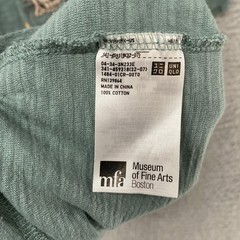 Uniqlo MFA Boston Shirt Mens Large Green Samurai Skull Japanese Art Graphic Tee