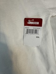 Mecca Shirt Mens 2XL Bleach White Embroidered Striped Graphic Short Sleeve XXL