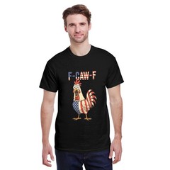 Funny F-Caw-F Chicken Shirt, FCAWF America Flag Women Men Humor Shirt