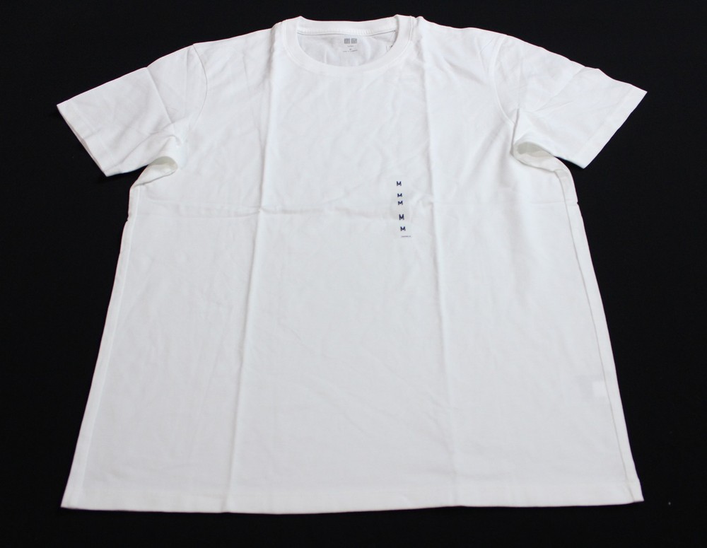 Uni Qlo Unisex Adult’s Solid Cotton Short Sleeve T-Shirt EJ3 White Medium NWT