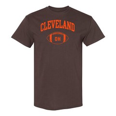 Cleveland Classic Football Arch – Sport Team Color T Shirt – Dark Chocolate