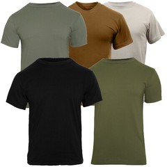T-Shirt Variety 5 Pack All Five Solid Color 100% Cotton Short Sleeve Tees