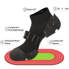 Ankle Socks 8 Pairs Low Cut Moisture Wicking Black