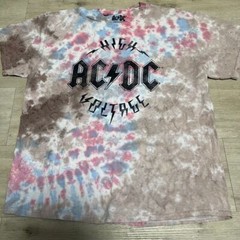 AC DC High Voltage Tie Dye Shirt Size Large NWOT Mens Angus Young Rock N Roll