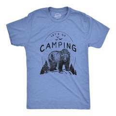 Mens Lets Go Camping T Shirt Funny Bear Outdoors Hiking Vintage Novelty Tee