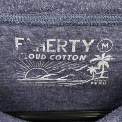 Faherty Shirt Mens Medium Blue Cloud Cotton Long Sleeve Henley Raglan Top