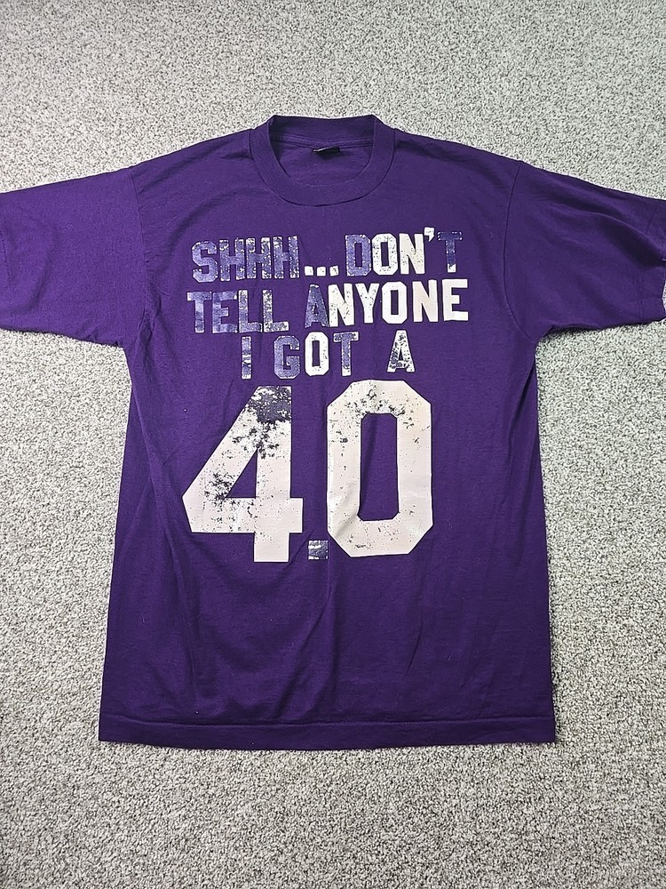 Vintage Screen Stars Shirt Mens Large Purple Dont Tell Anyone I Got A 4.0