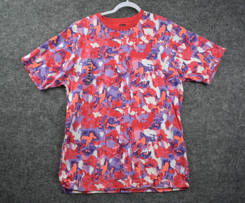 CSG T-Shirt XL Camouflage Multicolor Short Sleeve Cotton Crew Neck Mens