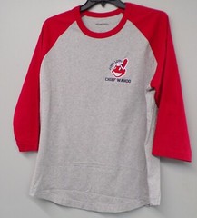 Cleveland Indians Long Live Chief Wahoo Colorblock Raglan Jersey T-Shirt XS-6XL