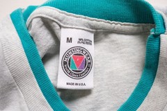 MUNSINGWEAR VTG 90s RETRO USA MADE BLANK REVERSIBLE SLEEVE GRAY T SHIRT SZ M