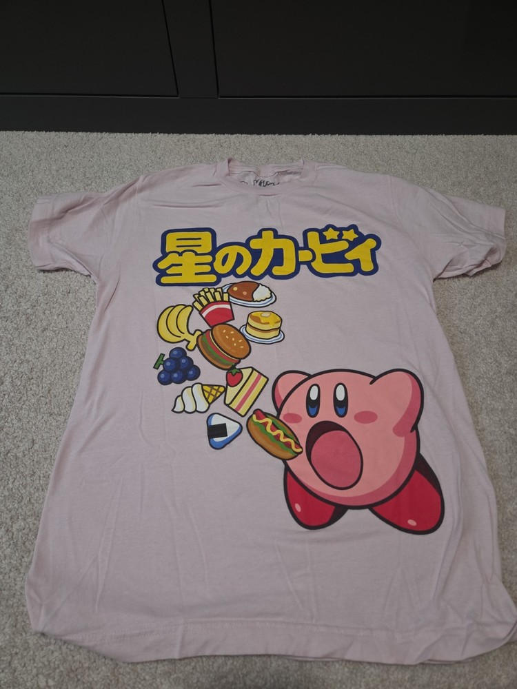 Kirby Food Pink T-Shirt Hot Topic Short Sleeve Size S (34/36)