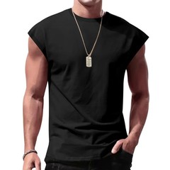Men’s Loose Short Sleeve T-Shirt round Neck Sleeveless Casual Breathable Summer