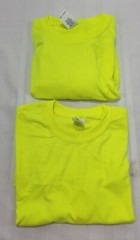Mens’s Safety Yellow Cotton Blend High Vis Long Short Sleeve T Shirt X2 Small