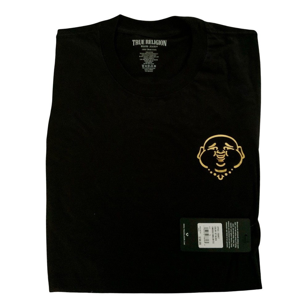 NWT TRUE RELIGION MSRP $59.99 MENS BLACK CREW NECK SHORT SLEEVE T-SHIRT M L XL