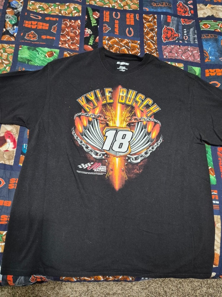 KYLE BUSCH BLACK T-SHIRT #18 X-LARGE NASCAR NEW W/OUT TAGS