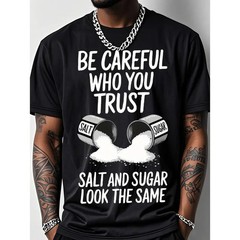 Men’s Breathable Outdoor Fitness T Shirt with Salt Graphic Print and Trustworthy