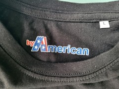 BY AMERICAN [Size L] Black Cotton Crew Neck T-Shirt (PANINARO)