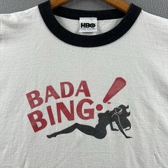 Vintage The Sopranos Shirt Mens XL White Ringer Bada Bing HBO Promo Tony Soprano