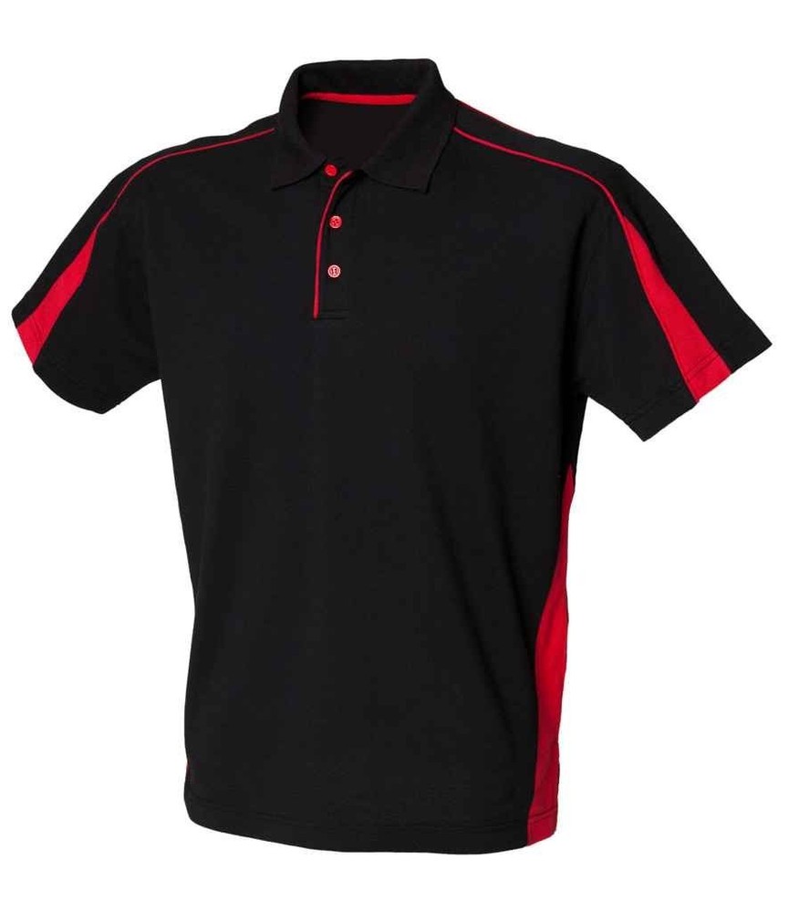 Contrast Panel Wicking Shirt Finden & Hales Short Sleeve Polyester Polo