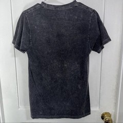 Men’s S Black Acid Wash Tiger Graphic Print Crew Neck Short Sleeve T-Shirt