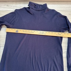 Vintage Bert Pulitzer Turtle Neck Blank Navy Blue Size L Made USA Single Stitch