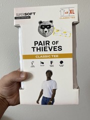 Pair of Thieves 2 Pack White Classic Tee Men’s Undershirt Size XL- Open Package
