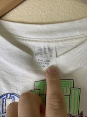 Vintage Dallas Texas Shirt Mens Sz XL City Drawn Art Travel Tourist 80s