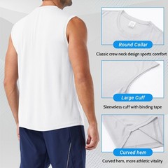 3X Men’s Quick Dry Tank Top Sleeveless Shirts Gym Workout Fitness Sports Running