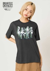 Bravely Default x graniph Warrior of Light T-Shirt Black Japan New