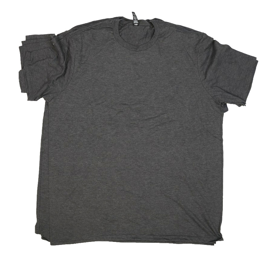 Lot of 3 District Mens Dark Gray Short Sleeve Perfect Tri Blank Tee T-Shirts 4XL