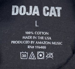 Doja Cat The Scarlett Tour T-Shirt Black Size Large