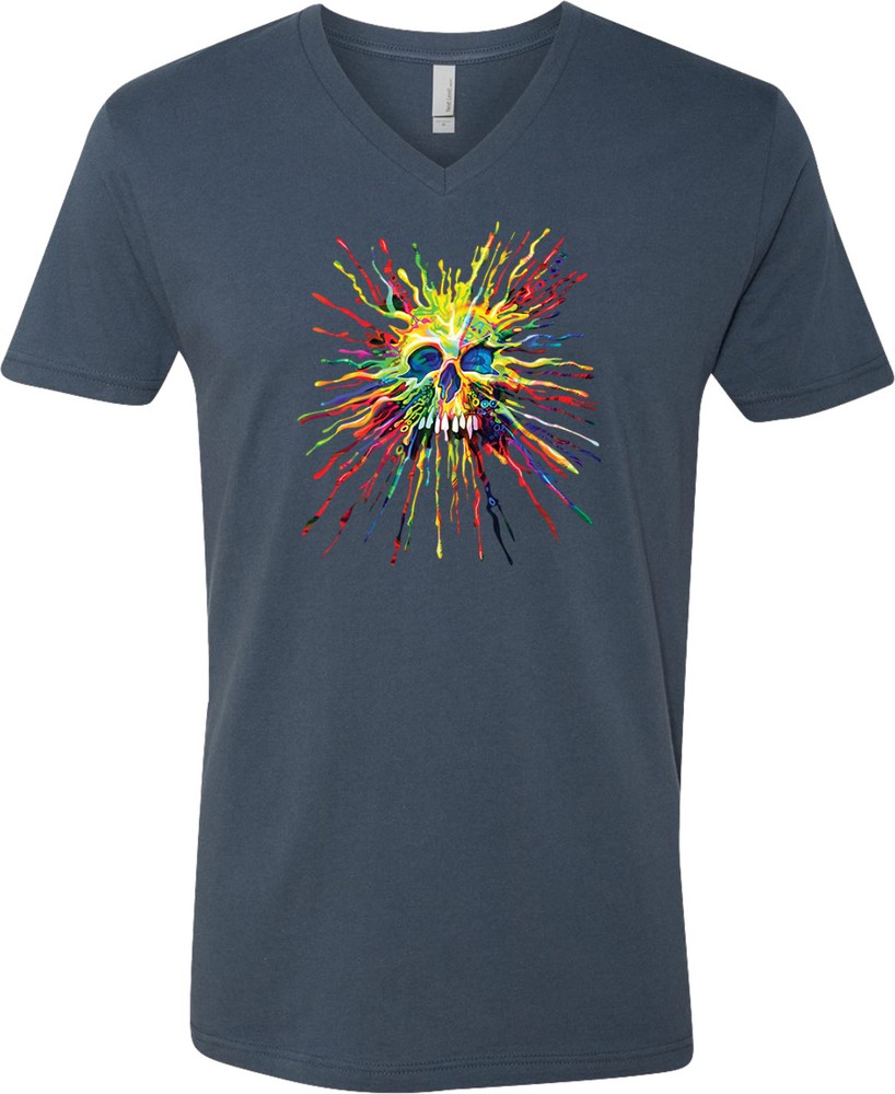 Buy Cool Shirts Splatter Skull V-Neck Shirt