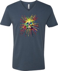 Buy Cool Shirts Splatter Skull V-Neck Shirt