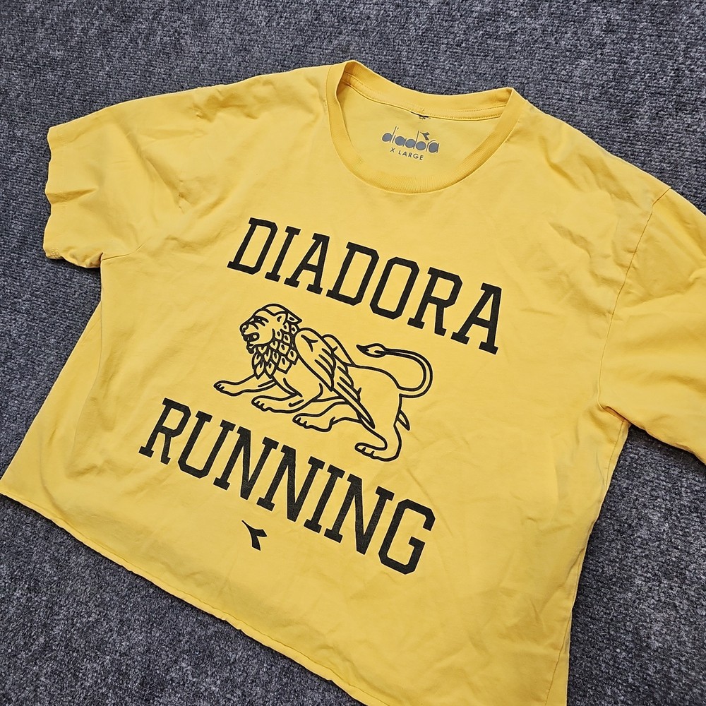 Diadora Running Cropped T-shirt Adult X-large Gold Yellow Griffing Logo
